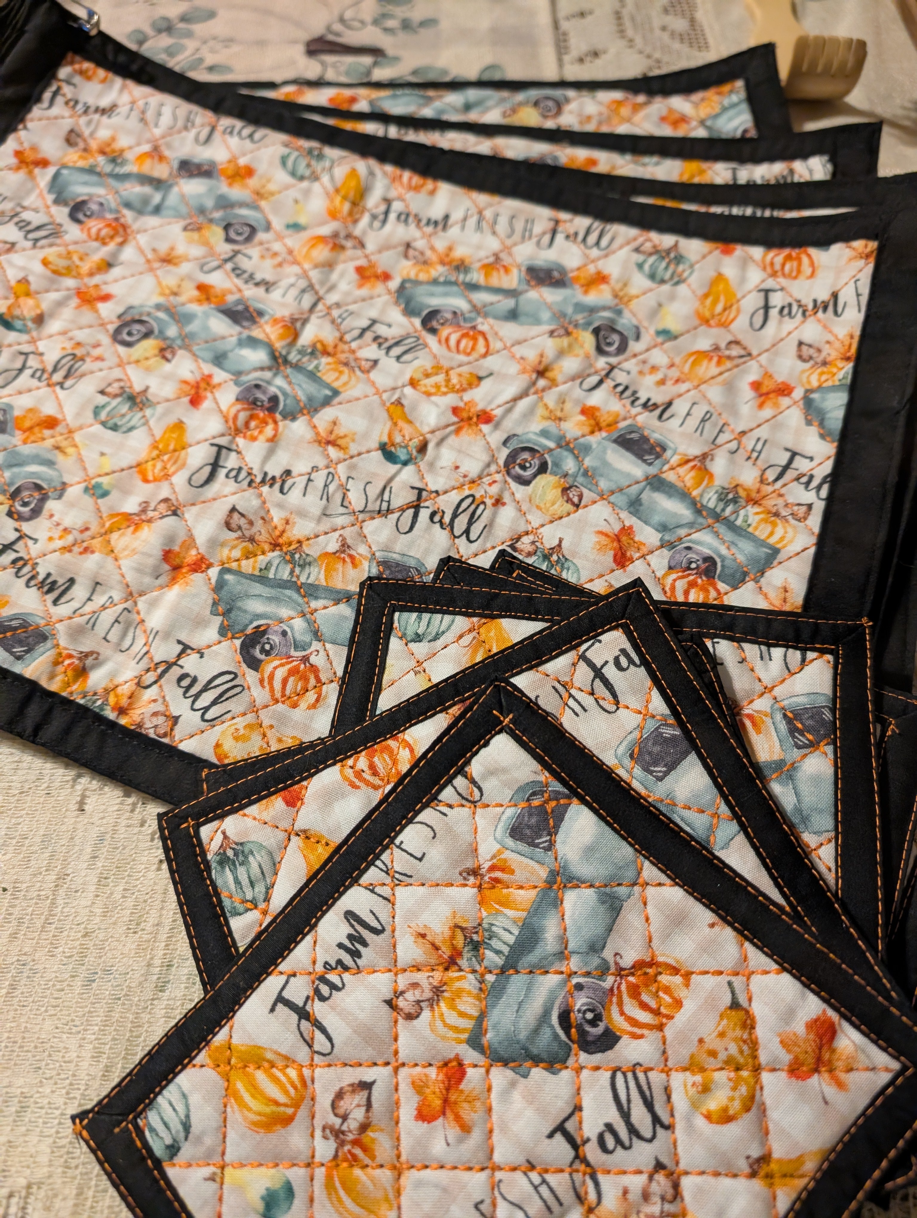 Set of 6 Fall Placemats & Matching Coasters