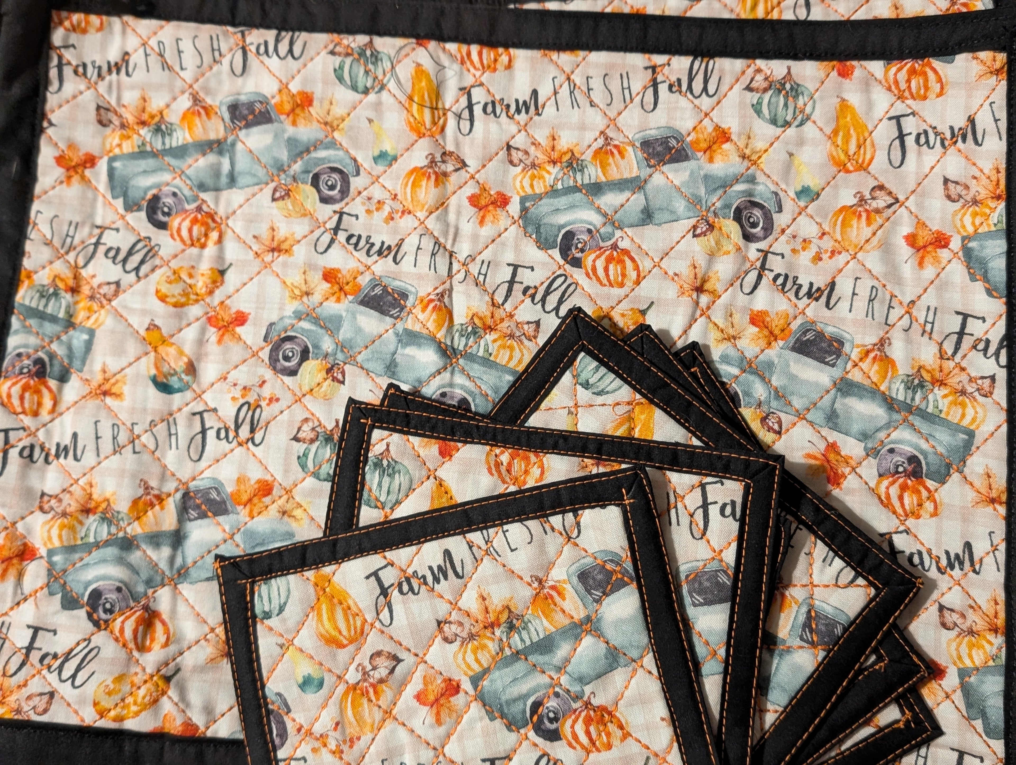 Set of 6 Fall Placemats & Matching Coasters