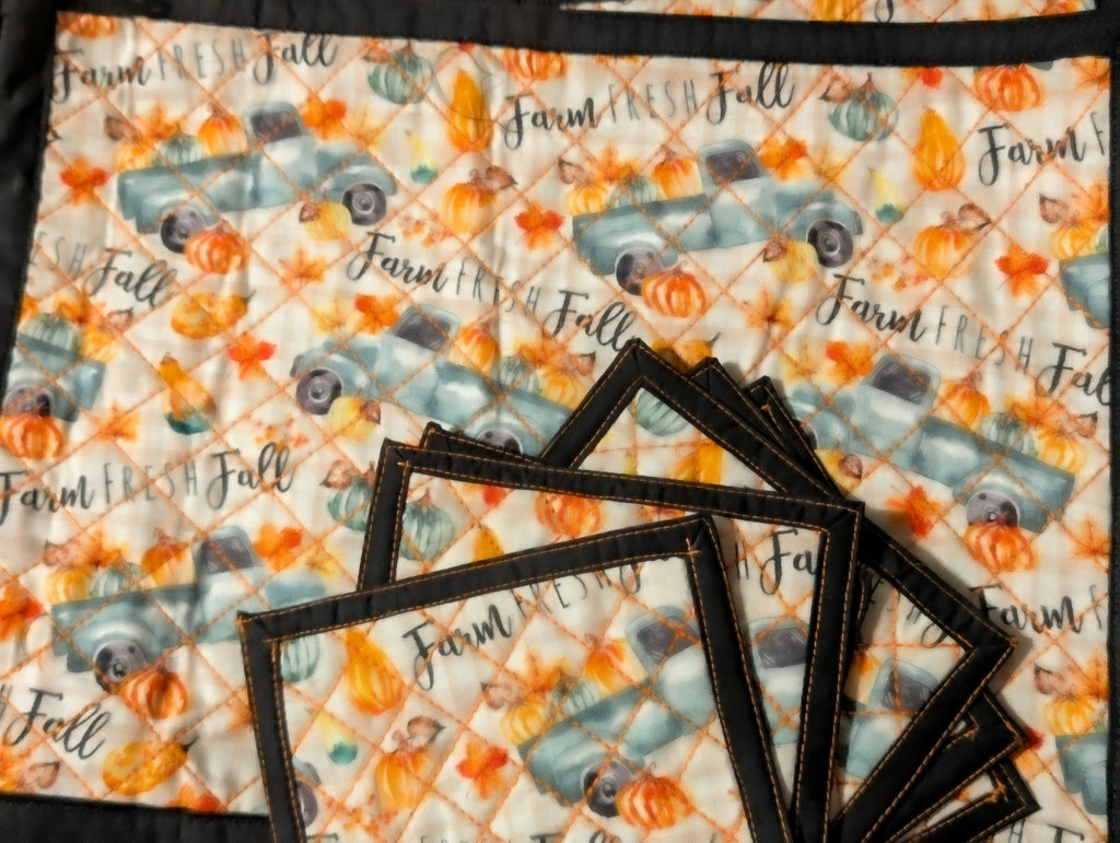 Set of 6 Fall Placemats & Matching Coasters