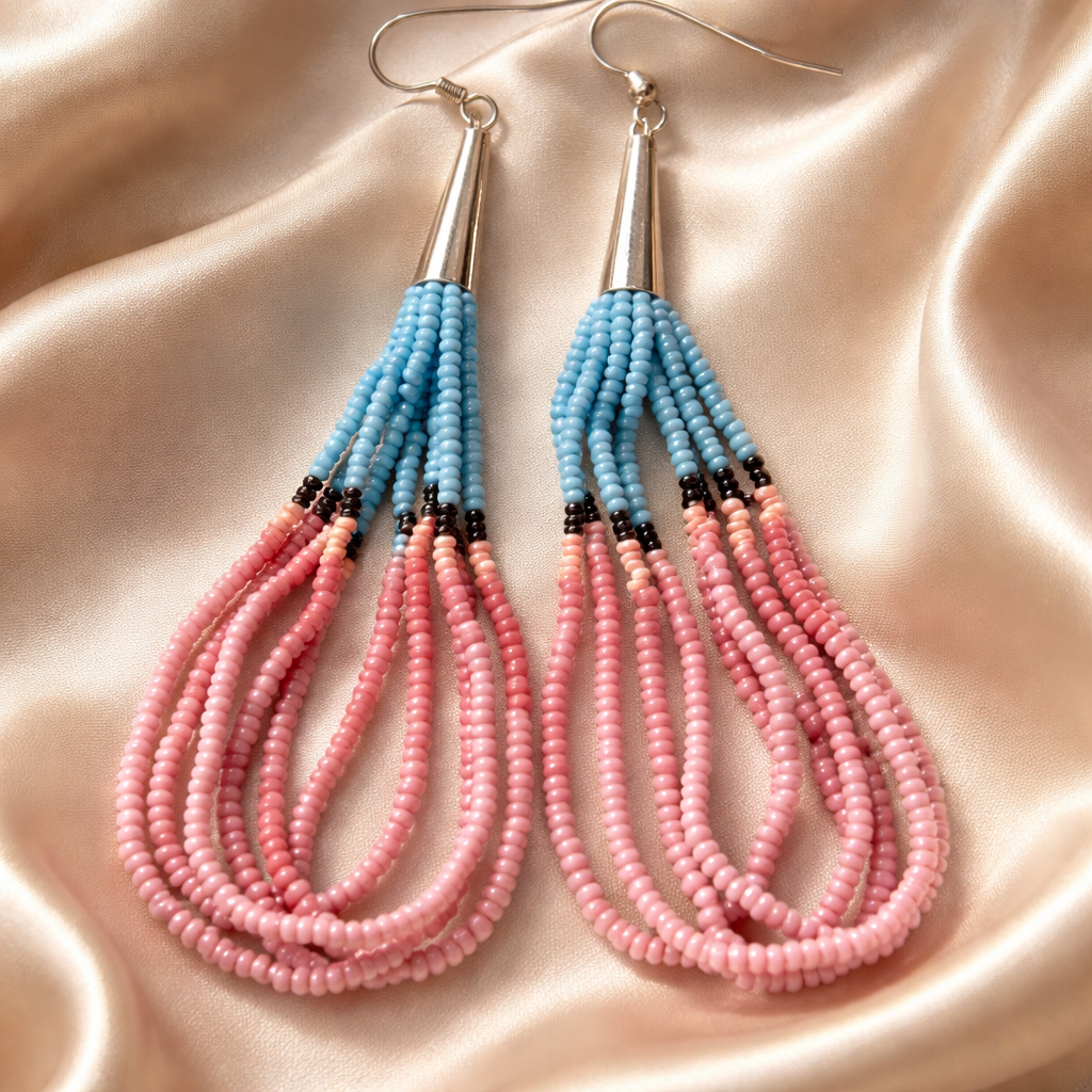long beaded Dangle earrings